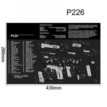 Tapis de Nettoyage pour Arme | Tapis Souris Multi-Armes – AR15, AK47, Remington 870, Glock, CZ75, P226, 1911… - BLACKBEARD OUTDOOR INDUSTRIES