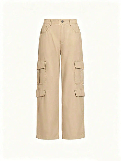 Women High Waisted Cargo Pants Multi-Pocket Wide Leg Casual Loose Fit Trouser - BLACKBEARD OUTDOOR INDUSTRIES