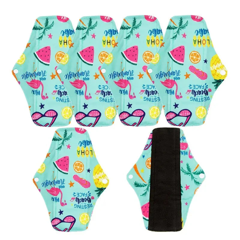 VEJYO – Lot de 5 Serviettes Hygiéniques Lavables en Charbon de Bambou Réutilisables Ma boutique