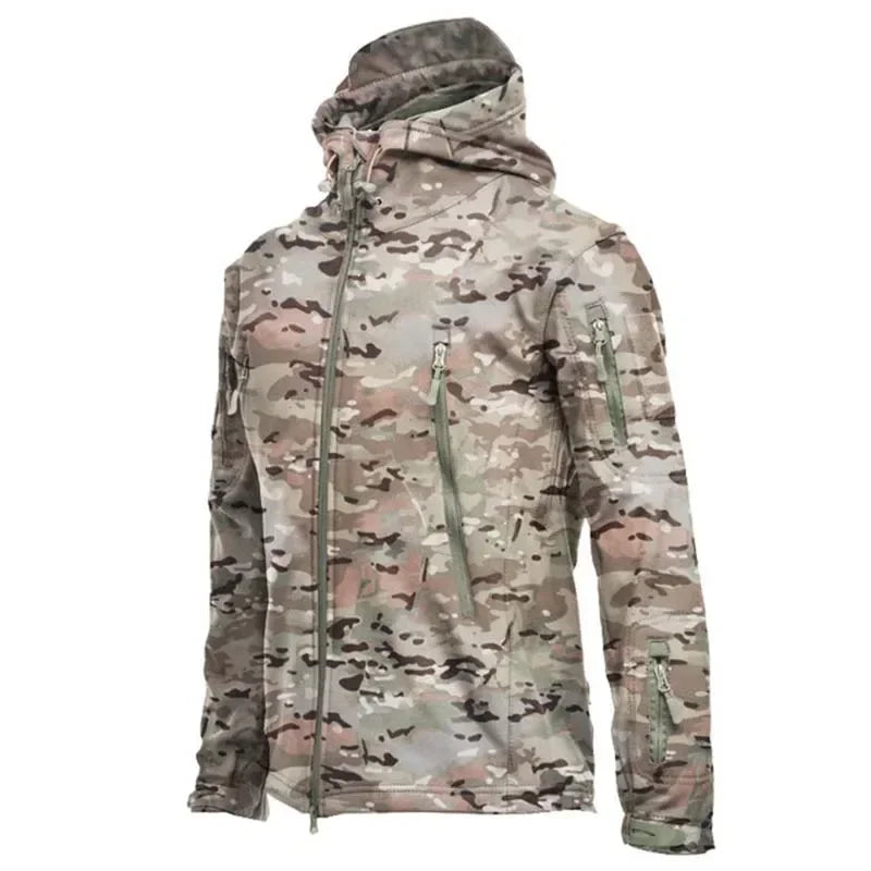 Veste Tactique Homme Softshell Techwear Coupe-Vent | Imperméable | Respirante | Polaire Intérieure | Capuche | 4 Saisons - BLACKBEARD OUTDOOR INDUSTRIES