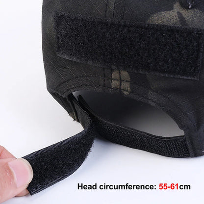 Casquette militaire camouflage tactique avec velcro, réglable
