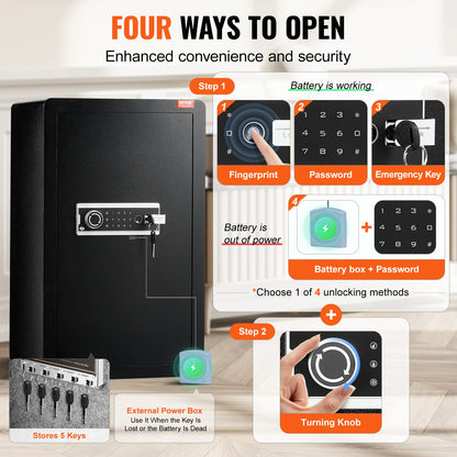 Coffre-fort grande capacité 4 pi³ avec serrure électronique