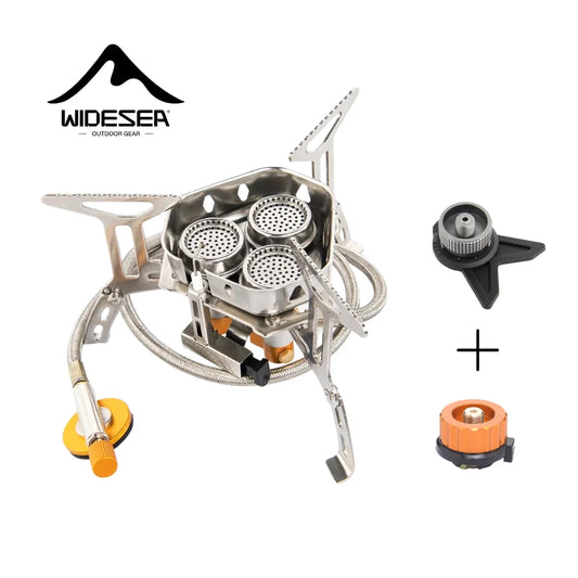 Widesea Réchaud Camping Gaz 3500W – Brûleur Portable Pliable Inox | Randonnée, Bivouac, Outdoor