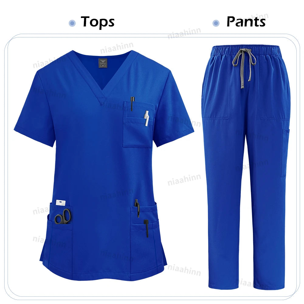 Uniforme Médical de Haute Qualité pour Femmes - Ensemble de Blouse et Pantalon pour Infirmière, Scrubs Unisexe BLACKBEARD OUTDOOR INDUSTRIES