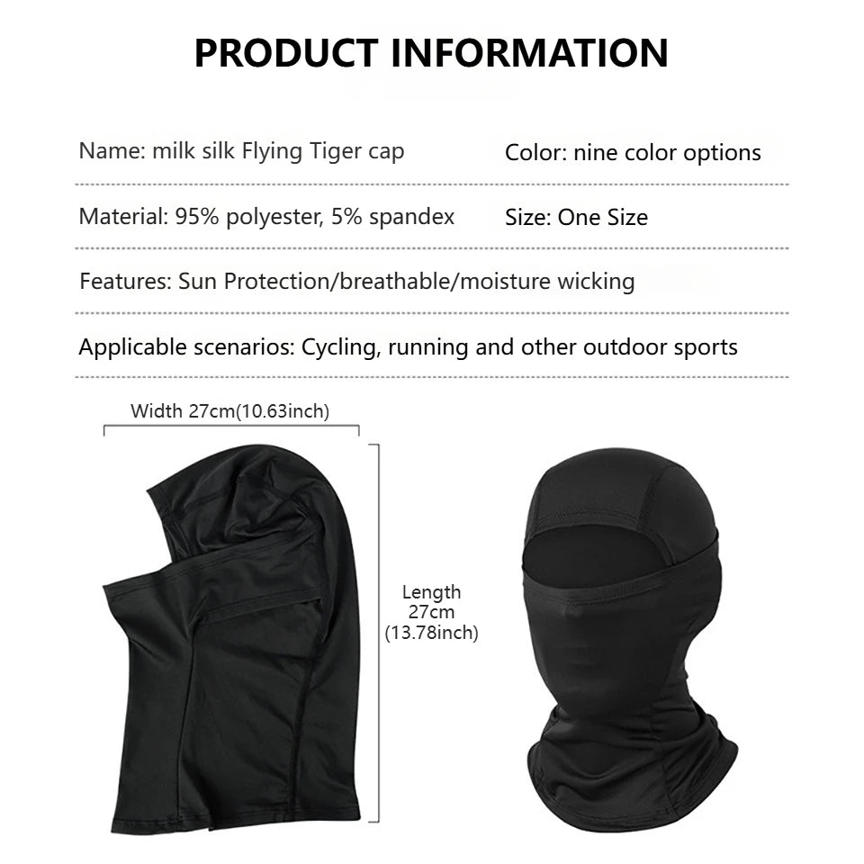 Cagoule anti-UV vélo et moto, masque visage et cou