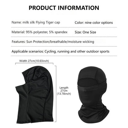 Cagoule anti-UV vélo et moto, masque visage et cou