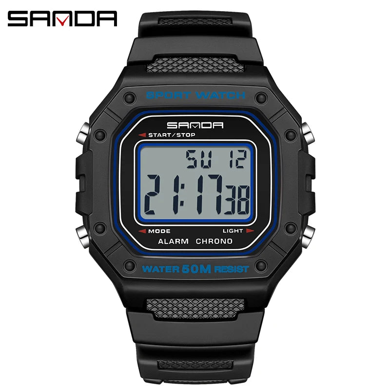 Montre Militaire Digitale SANDA 2156 – Sport LED Étanche 5 Bar Homme