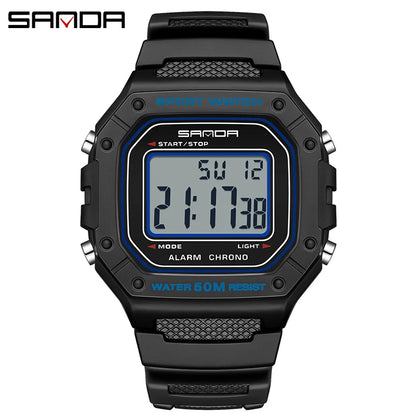 Montre Militaire Digitale SANDA 2156 – Sport LED Étanche 5 Bar Homme