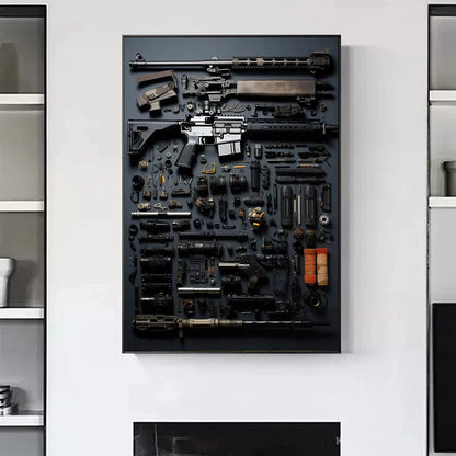 Gun Accessories Posters Wall Art Canvas Painting and Prints Pictures Ak-47 Automatic Rifle Interior for Room Home Decor Gifts BLACKBEARD OUTDOOR INDUSTRIES