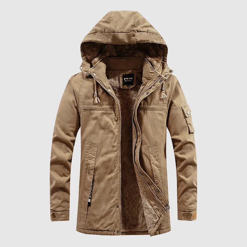Long Parka Homme Hiver — Capuche Amovible, Garnissage Coton Soyeux, Multi-Poches | S à 4XL (Taille Asiatique) - BLACKBEARD OUTDOOR INDUSTRIES