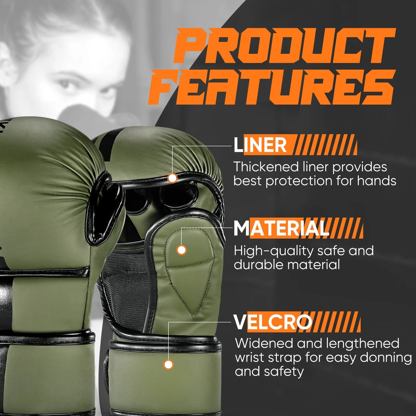 Gants MMA à Paume Ouverte pour Sparring & Grappling – Pour Hommes et Femmes, Sports de Combat, MMA, Boxe, Muay Thai, Kickboxing BLACKBEARD OUTDOOR INDUSTRIES