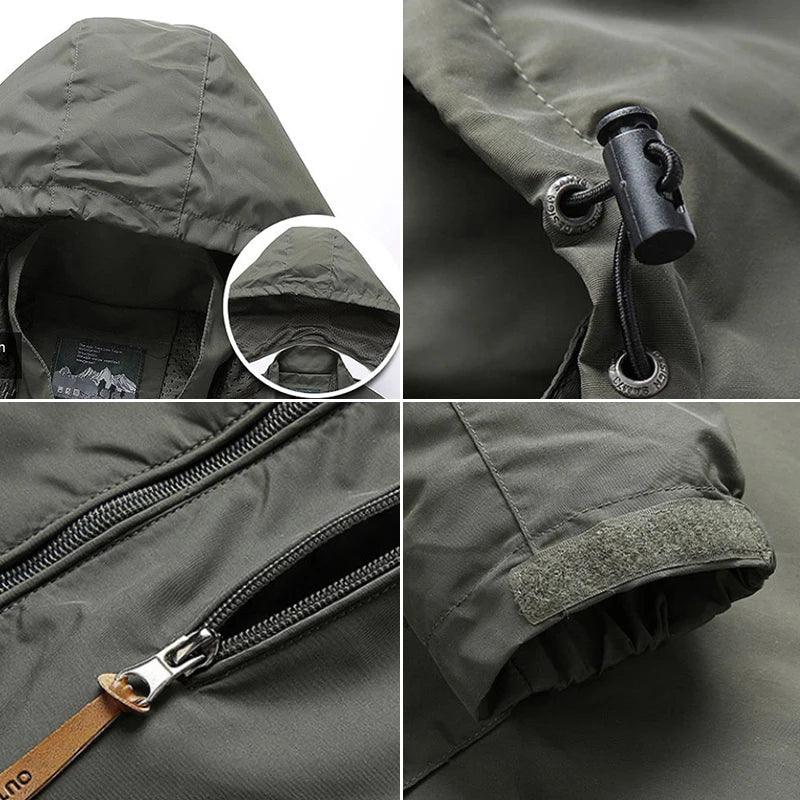 Coupe-Vent Tactique Homme Imperméable — Capuche, Léger, Style Militaire | M à 5XL - BLACKBEARD OUTDOOR INDUSTRIES