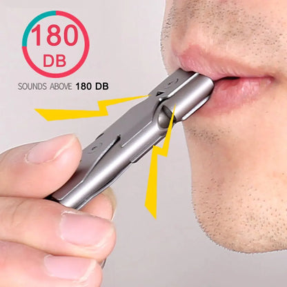 Sifflet de Survie Double Tube 180 dB — Acier Inoxydable Porte-Clés Urgence Outdoor - BLACKBEARD OUTDOOR INDUSTRIES
