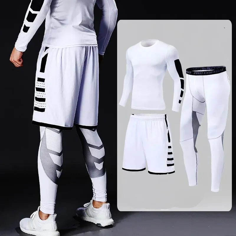 Ensemble sport homme compression, 2, 3 ou 5 pièces