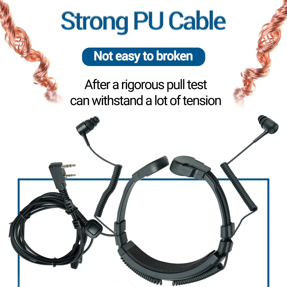 Baofeng Microphone de Gorge Réglable 2Pin avec PTT pour Talkie-Walkie - BLACKBEARD OUTDOOR INDUSTRIES