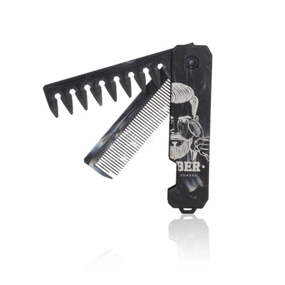 Peigne Pliable 2/3-en-1 Unisexe – Dents Larges & Denses, Barbe & Coiffure, Antistatique