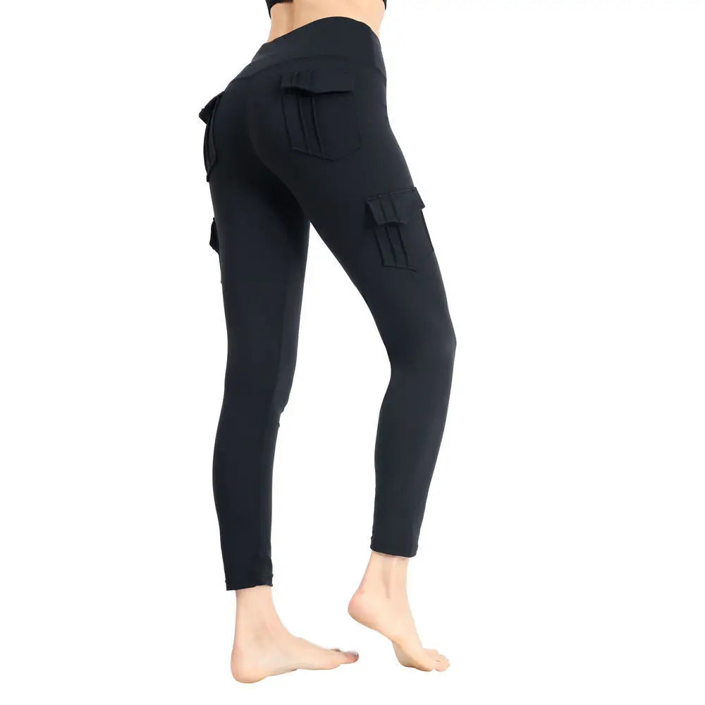 Legging cargo femme taille haute avec poches