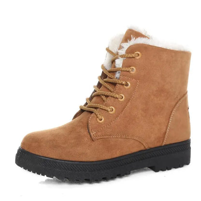 Bottines d’hiver fourrées femme à lacets