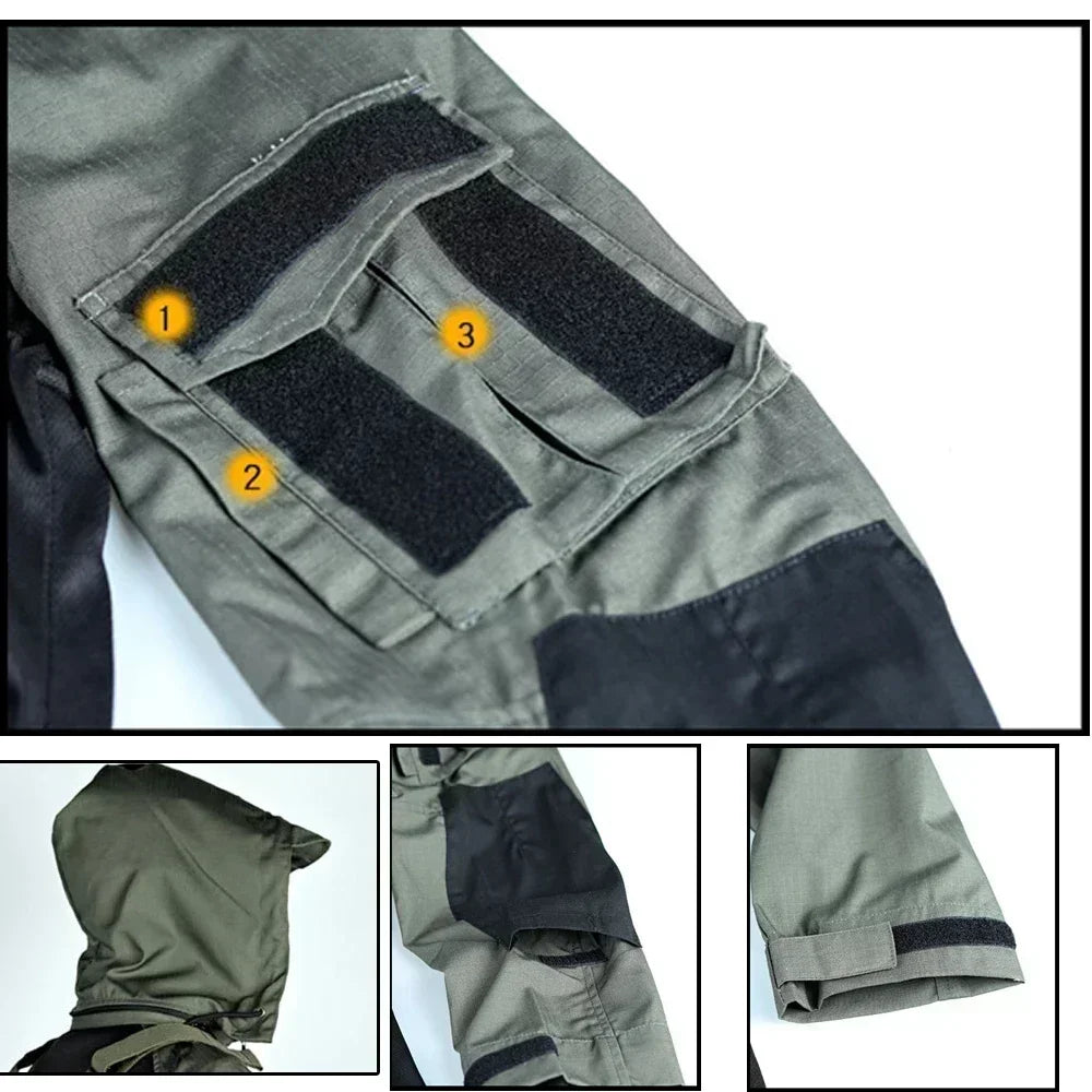 Chemise tactique unisexe manches longues – T-shirt respirant à capuche camouflage pour chasse, entraînement et paintball - BLACKBEARD OUTDOOR INDUSTRIES