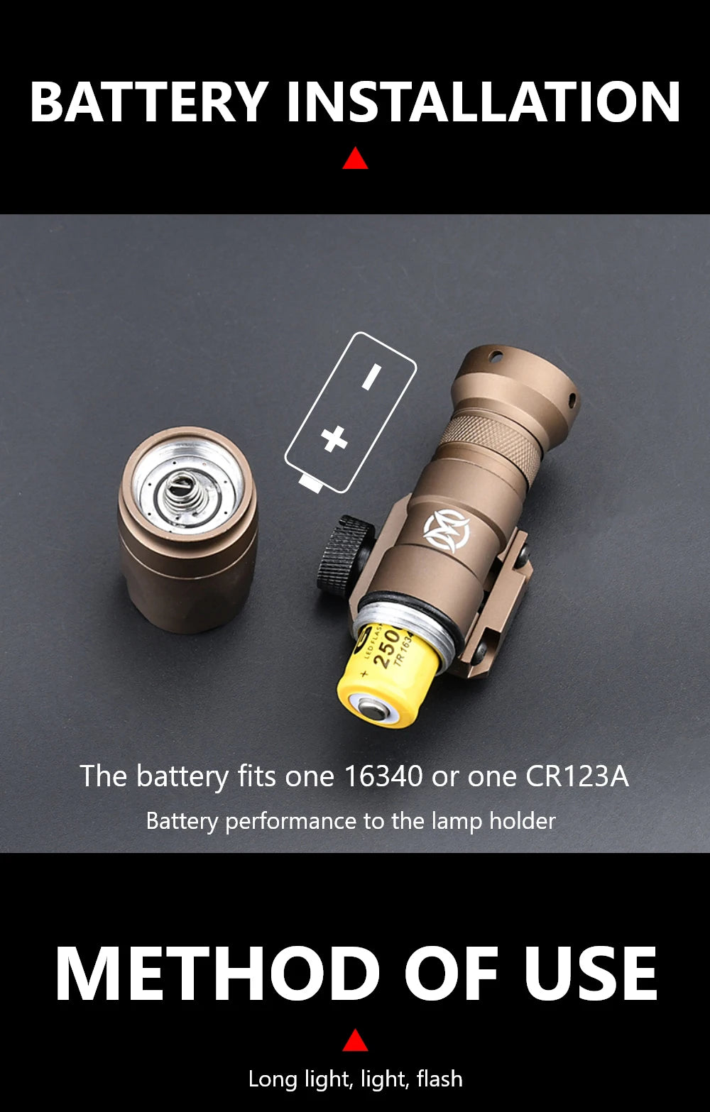 Lampe Tactique WADSN M300A – Mini Scout Light Type SureFire pour Rail 20mm - BLACKBEARD OUTDOOR INDUSTRIES