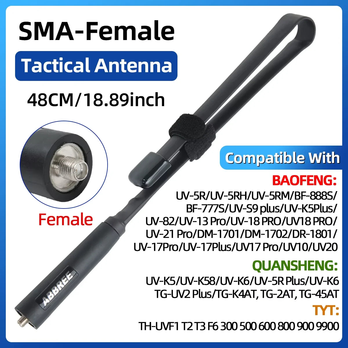 Antenne Tactique ABBREE CS – SMA-Female - BLACKBEARD OUTDOOR INDUSTRIES
