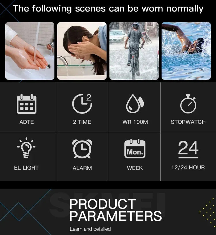 SKMEI 1560 – Montre Digitale Homme 100M Étanche - BLACKBEARD OUTDOOR INDUSTRIES