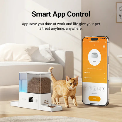 Distributeur automatique ROJECO WiFi 8,5 L pour chat – 2-en-1
