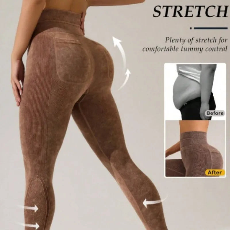 Legging de sport femme taille haute avec poches