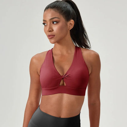 Brassière de Sport Femme – Agrafes Dos, Coussinet Amovible, Séchage Rapide, Anti-Chocs Yoga