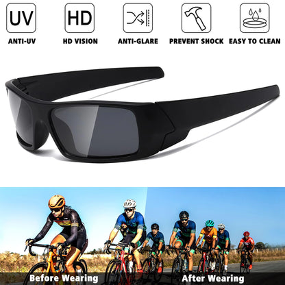 Lunettes Tactiques Polarisées UV400 – Rectangulaires Anti-Reflets | Airsoft, Terrain & Outdoor