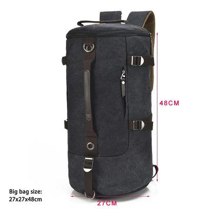 Sac à dos homme en toile et cuir – Voyage et ordinateur
