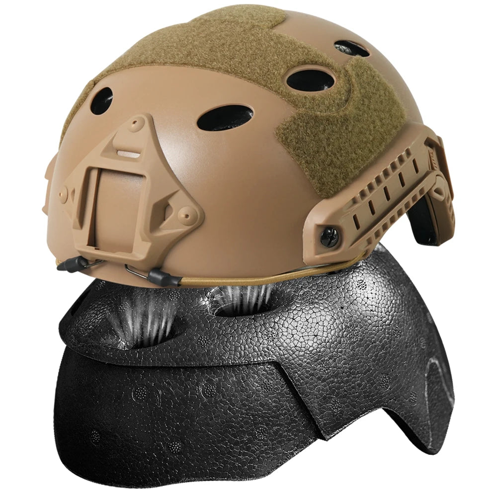 Casque Tactique Fast PJ Airsoft avec Lunettes – Protection Tête ABS CS Tir Outdoor - BLACKBEARD OUTDOOR INDUSTRIES