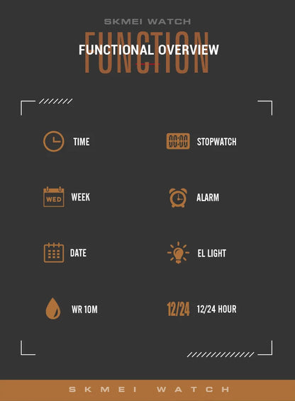 Montre Digitale SKMEI 2358 – Énergie Solaire – Étanche 5ATM – Homme & Femme - BLACKBEARD OUTDOOR INDUSTRIES