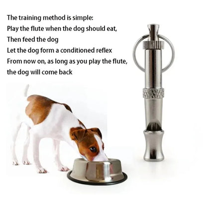 Sifflet de Dressage Chien Inox – Ultrasonique Réglable – Porte-Clés