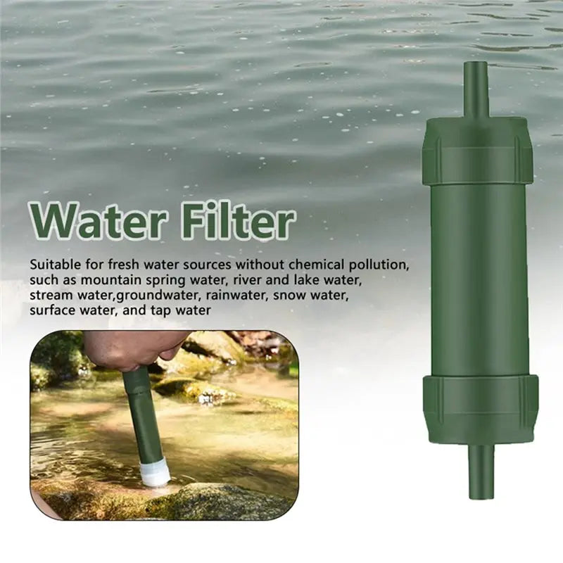 Paille Filtrante Survie avec Tuyau d'Extension – Purification Eau Camping