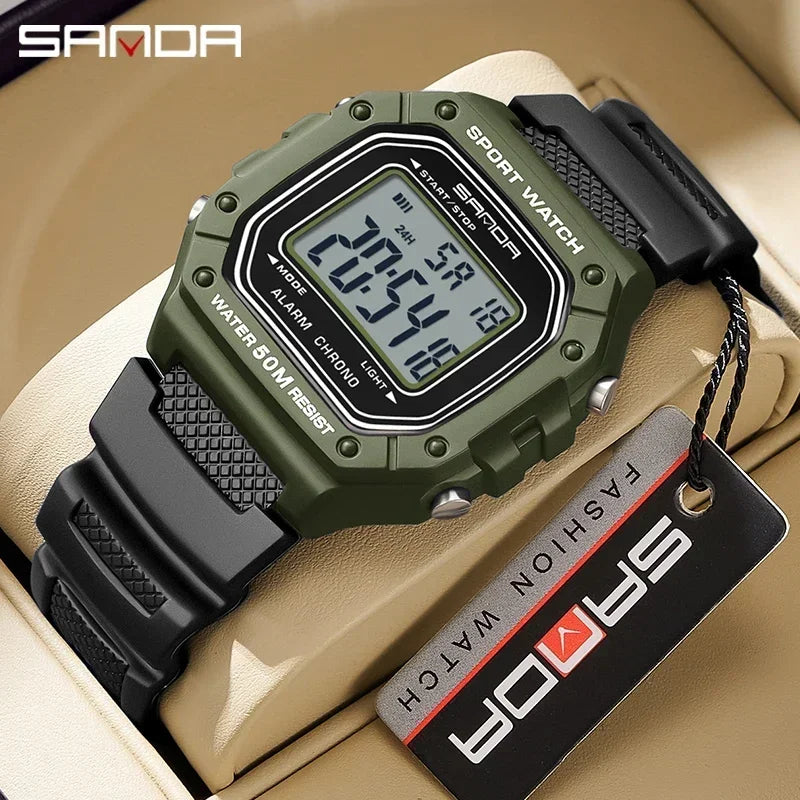 Montre Militaire Digitale SANDA 2156 – Sport LED Étanche 5 Bar Homme