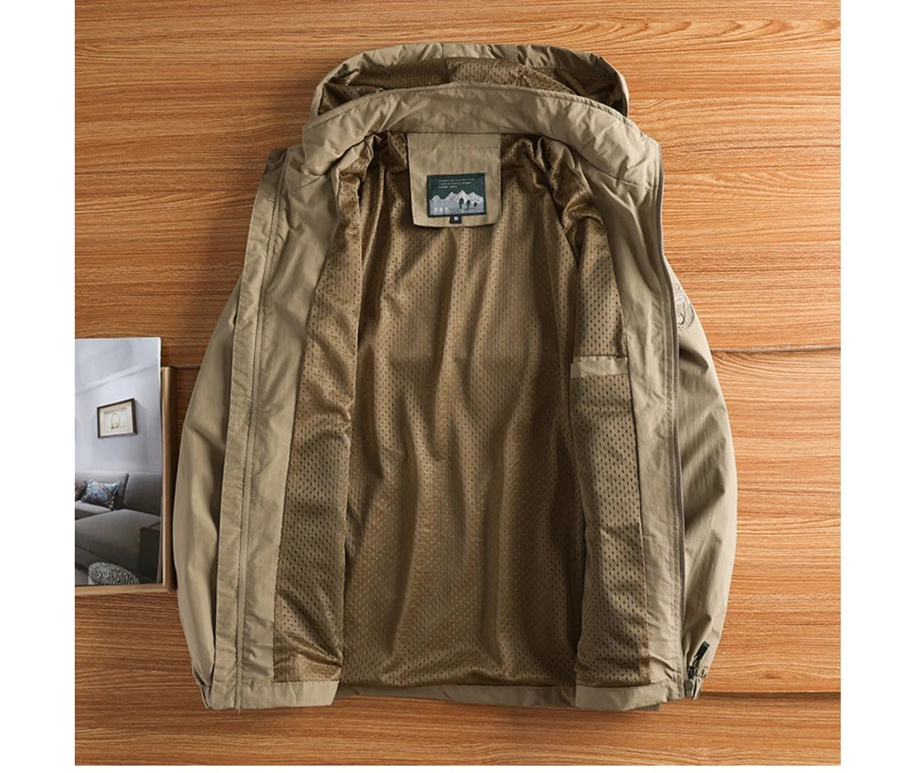 Veste Homme de Randonnée Étanche DIMUSI Coupe-Vent Respirant - BLACKBEARD OUTDOOR INDUSTRIES