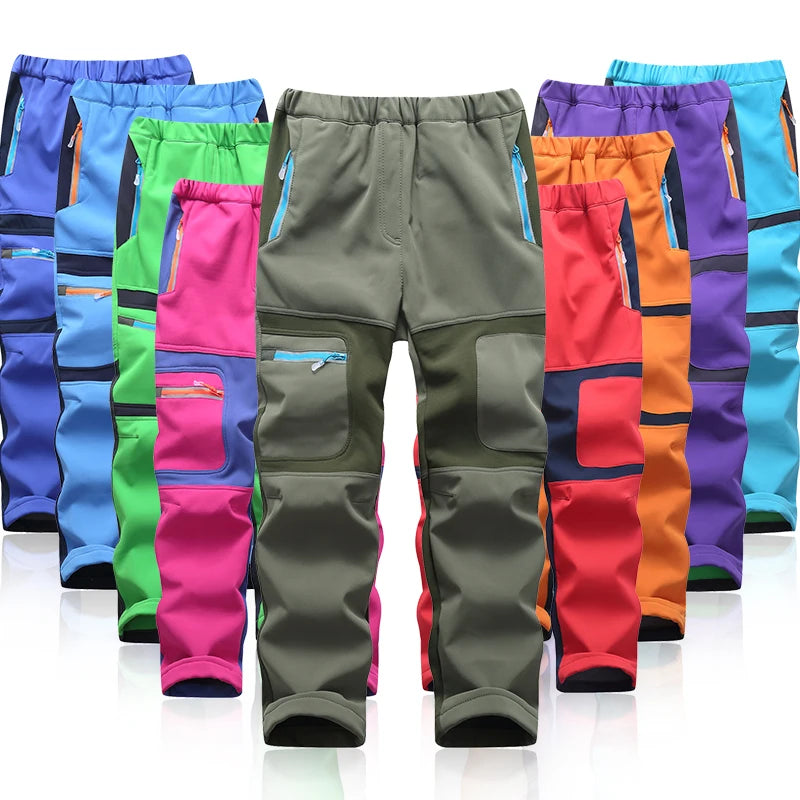 Pantalon Sport Enfant Soft Shell Imperméable Patchwork – Randonnée Escalade – Unisexe – 3 à 14 Ans - BLACKBEARD OUTDOOR INDUSTRIES