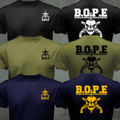 Brazil BOPE Elite Special Force T Shirt Black Beige White Cotton O-Neck Summer Short Sleeve Casual Mens T-shirt Plus Size S-6XL - BLACKBEARD OUTDOOR INDUSTRIES