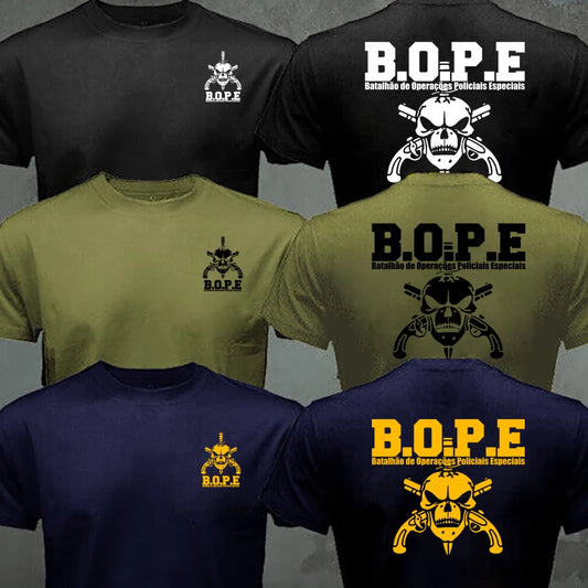 Brazil BOPE Elite Special Force T Shirt Black Beige White Cotton O-Neck Summer Short Sleeve Casual Mens T-shirt Plus Size S-6XL - BLACKBEARD OUTDOOR INDUSTRIES