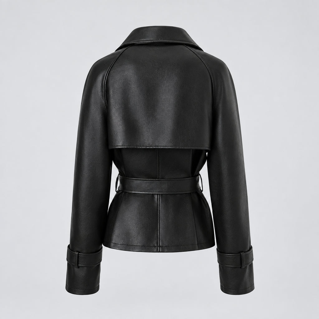 Blouson Femme en Similicuir Coupe Ajustée - Automne/Hiver