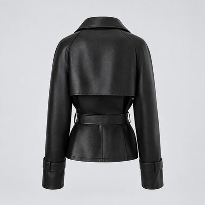 Blouson Femme en Similicuir Coupe Ajustée - Automne/Hiver