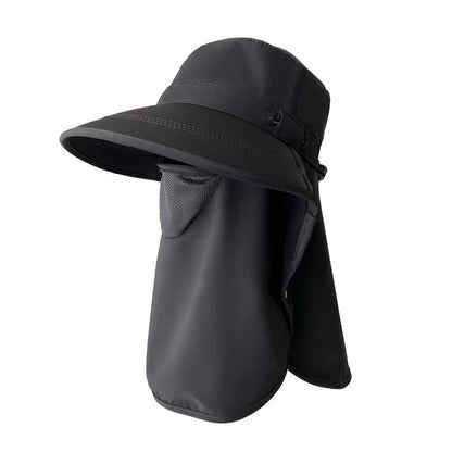 Bob cagoule femme anti-UV à large bord avec voile amovible