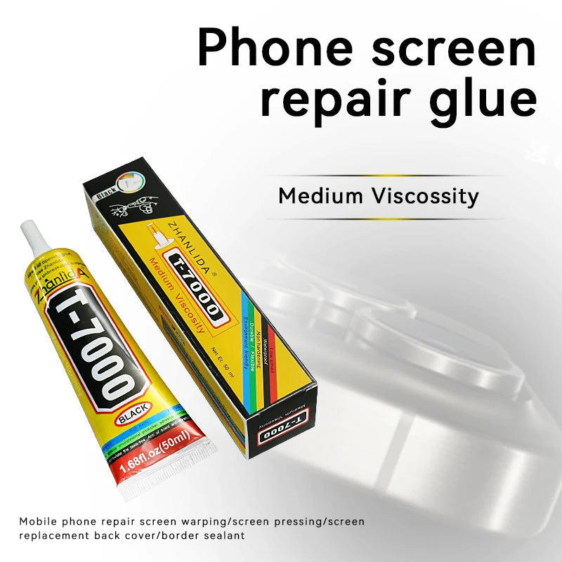 Colle T7000 Noire pour Réparation de Téléphones et Tablettes - Adhesif de Forte Adhérence - Disponible en 15ML, 50ML, 110ML avec Embout Fin BLACKBEARD OUTDOOR INDUSTRIES