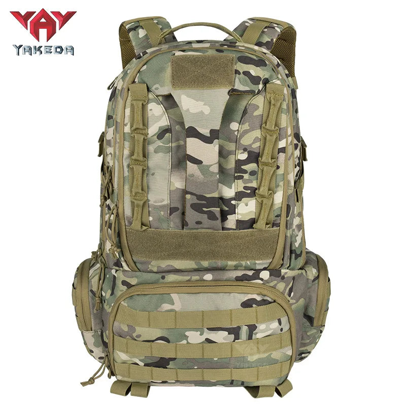 Sac à Dos Tactique Yakeda KF-007 45-50L Nylon 1000D – Camouflage ATFG, CP, BK, GN, TAN | Randonnée, Airsoft, Escalade