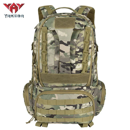 Sac à Dos Tactique Yakeda KF-007 45-50L Nylon 1000D – Camouflage ATFG, CP, BK, GN, TAN | Randonnée, Airsoft, Escalade