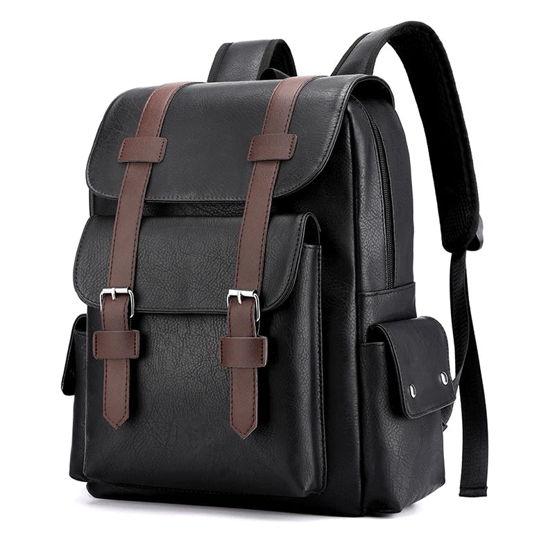 Sac à Dos Homme en Cuir PU – Élégant & Fonctionnel | Ordinateur Portable & École | 20–35L - BLACKBEARD OUTDOOR INDUSTRIES