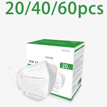 Masques KN95 5 Couches (20/40/60 Pièces) - Protection Efficace Contre la Poussière et les Particules - Élastiques Respirants, Filtration à 95% BLACKBEARD OUTDOOR INDUSTRIES