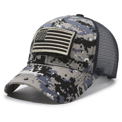 Casquette Baseball Drapeau Américain Brodé – Camouflage Respirante Unisexe | 14 Coloris - BLACKBEARD OUTDOOR INDUSTRIES