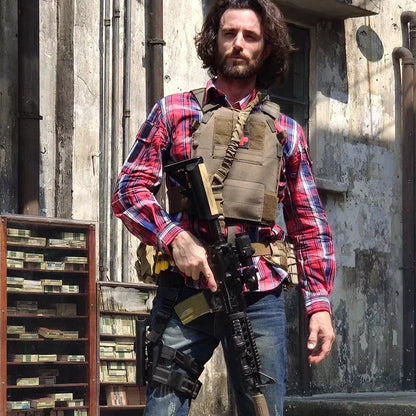 Chemise Tactique À Carreaux Homme & Femme – Coton Respirant, Manches Longues | Randonnée Chasse Airsoft - BLACKBEARD OUTDOOR INDUSTRIES